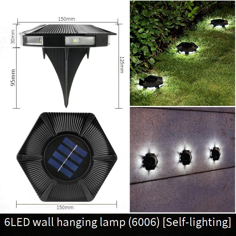 Luzes de jardim externas movidas a energia solar, iluminação LED à prova d'água para pátios, quintais, caminhos, luzes decorativas de solo com 6 LEDs_voghion.com