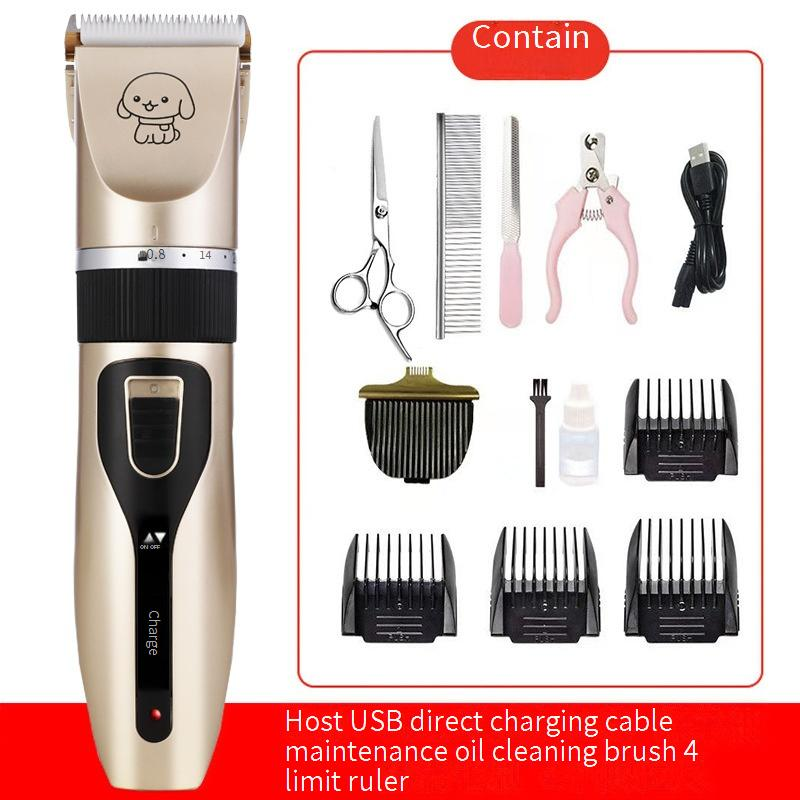 Professional Cordless Pet Grooming Clipper With Ceramic Blade - Quiet & Safe Trimmer For Dogs & Cats - Multiple Attachments For Full Grooming Kit_voghion.com
