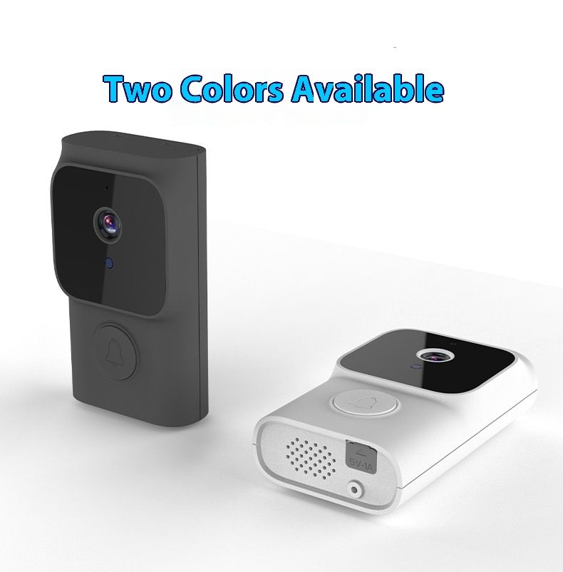 Campanello video intelligente con telecamera 480P, WiFi 2.4G, audio bidirezionale e visione notturna, campanello wireless ricaricabile per la sicurezza domestica_voghion.com