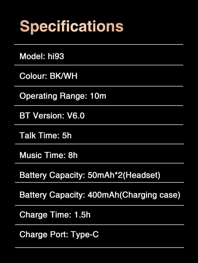 HILEO Hi93 Open Non In Ear Hanging Bluetooth Earphones With Directional Sound Transmission And Digital Display, One To Two Music Game AI_voghion.com