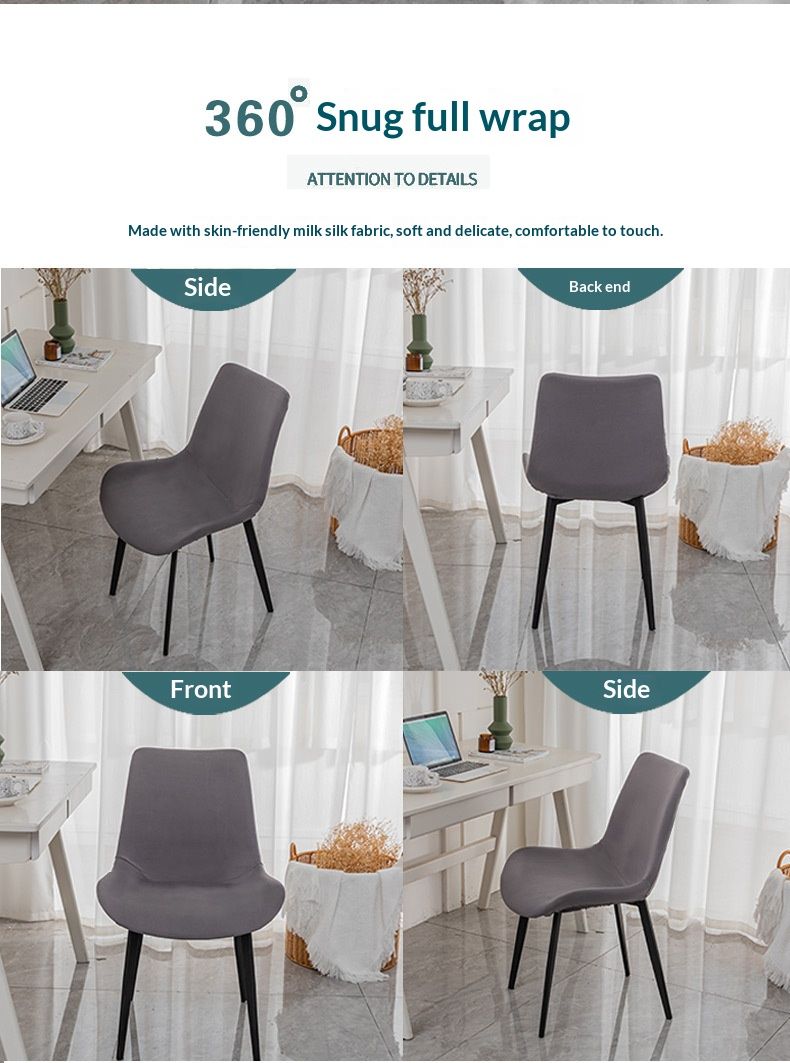 Coprisedie elasticizzati in poliestere di alta qualità: vestibilità universale per sedie di forma irregolare, antiscivolo e antipolvere, design moderno e minimalista._voghion.com