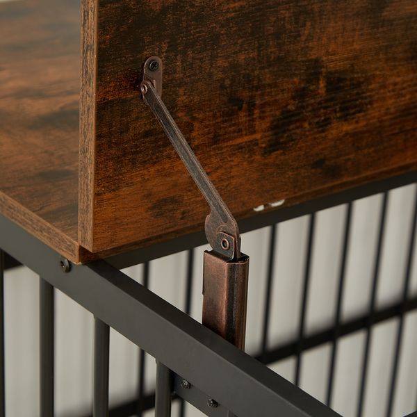Furniture Style Dog Crate Wrought Iron Frame Door With Side Openings, Grey, 43.3''W X 29.9''D X 33.5''H._voghion.com