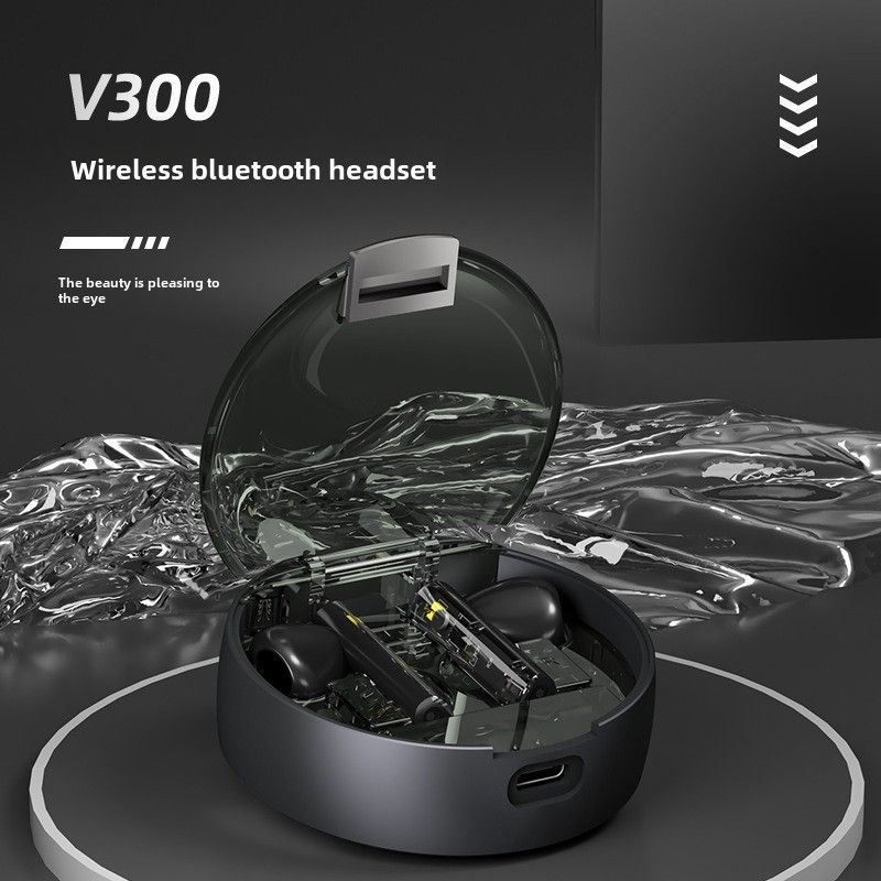 Neues, transparentes, fensterbares, echtes kabelloses Halb-In-Ear-Bluetooth-Headset aus Metall mit superlanger Akkulaufzeit_voghion.com