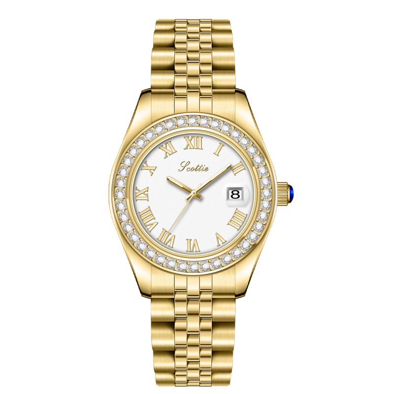 Scottie9739 Neue Kalender Roman Klassische Damen-Armbanduhr, wasserdicht_voghion.com