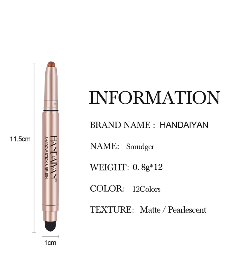 HANDAIYAN Double - Ended Eyeshadow Stick Set, Pearlescent & Matte Eyeshadow With Highlighter, Create Charming Puppy Eyes, Quick - Drying_voghion.com