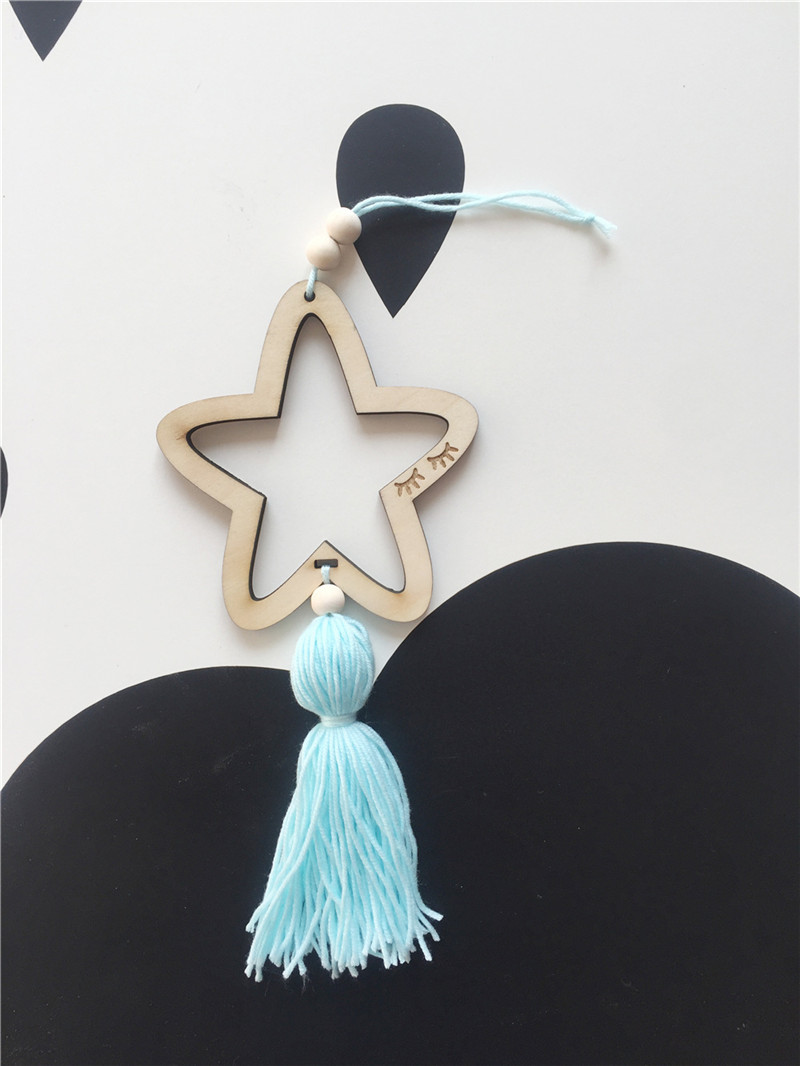 Style Star Bead String Tassel Cartoon Hollow out Decoration Wall Hanger_voghion.com