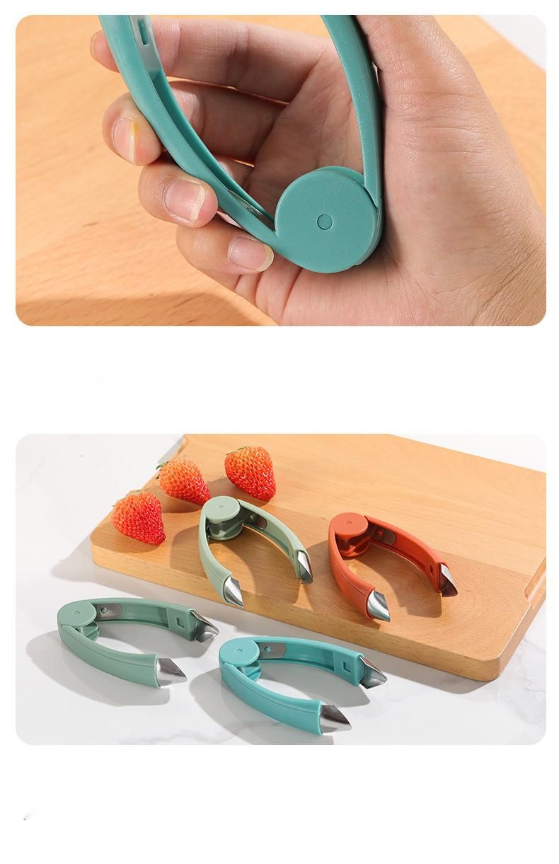 Multifunctional Stainless Steel Fruit Strawberry Clip Seed Remover Pineapple Tweezers_voghion.com