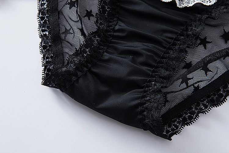Abbigliamento femminile Mutandine Lolita da donna, pizzo a stella avvolto sui fianchi a vita media, slip per studenti in stile giapponese, mutandine comode e senza cuciture_voghion.com