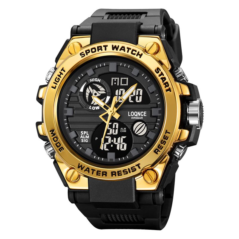 LOQNCE Nuovo prodotto Orologio elettronico impermeabile multifunzione a doppio display con quadrante grande per studenti maschi 98002_voghion.com