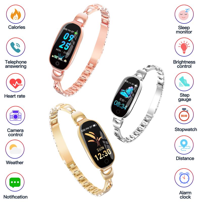 Orologio da donna F18 con pressione sanguigna, frequenza cardiaca, sonno, periodo fisiologico, conteggio dei passi multifunzionale, esercizio_voghion.com