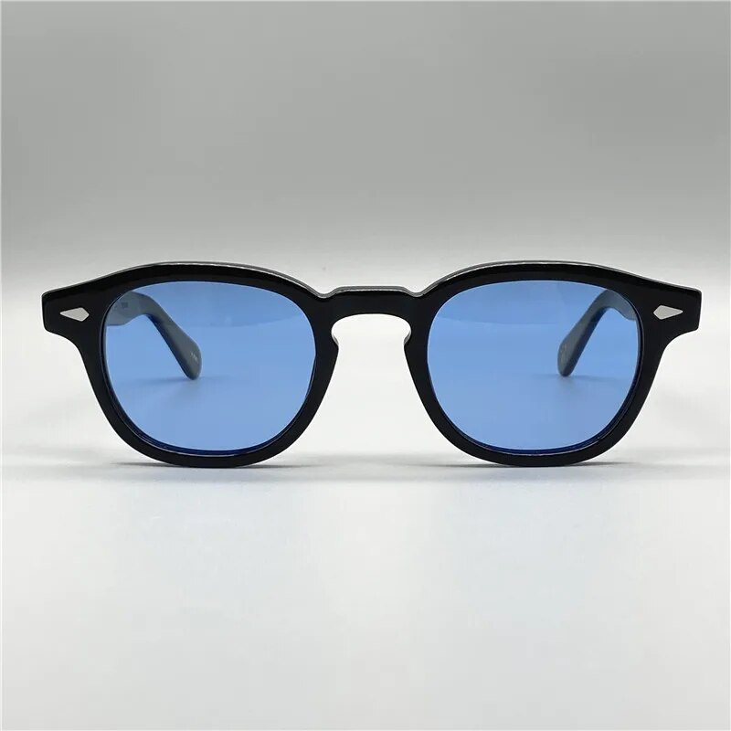 Akiniai nuo saulės Vyras Johnny Depp Lemtosh poliarizuoti akiniai nuo saulės moteris prekės ženklas vintage acetatas geltonai mėlynas naktinio matymo akiniai_voghion.com