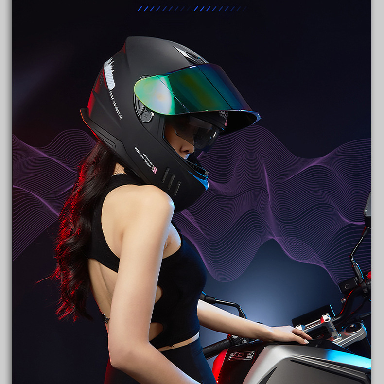 Motorradhelm Motorradhelm Duebelglashelm fir Männer a Fraen, Vollhelm fir Fuerten, Integralhelm_voghion.com