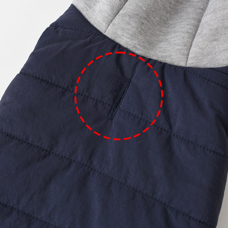 Pet clothing dog clothes two legged hooded vest color matching plus velvet windproof cotton clothes Teddy_voghion.com