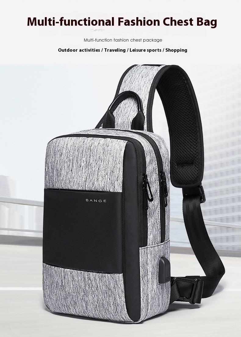 Borsa a tracolla Bange da uomo, borsa a tracolla casual semplice con porta USB, borsa a tracolla alla moda per lavoro_voghion.com