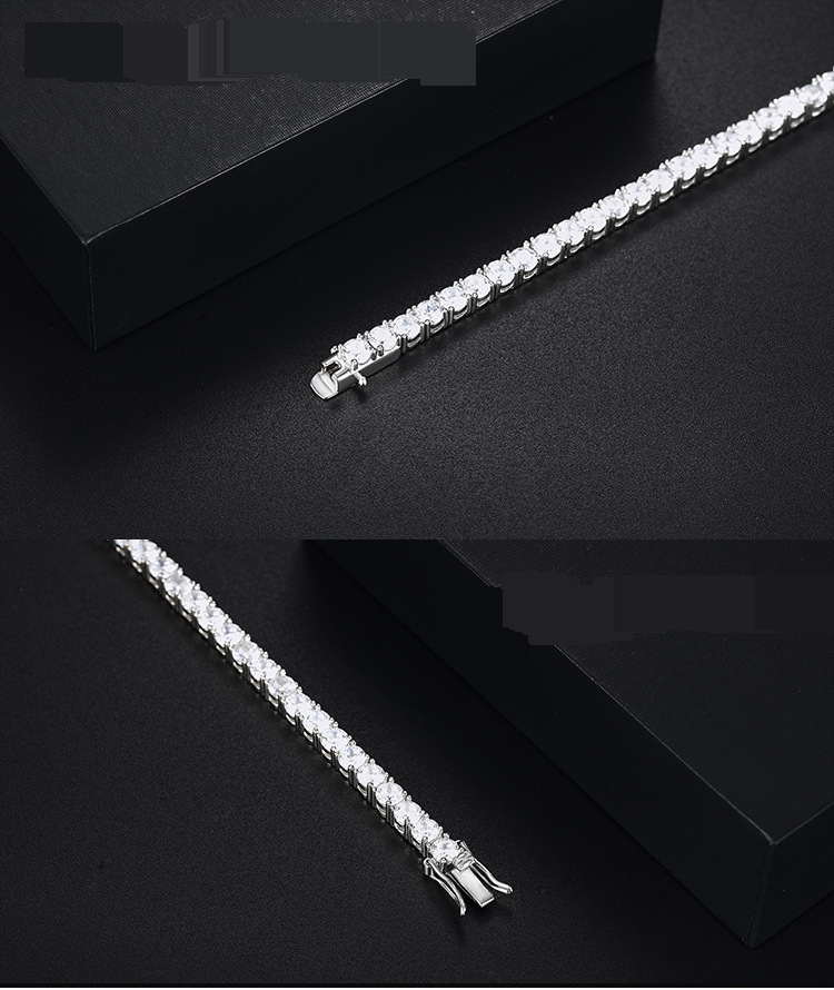 Damen- und Herrenschmuck, Tennisarmband aus 925er Sterlingsilber mit kohlenstoffreichen Diamanten, minimalistischer Hip-Hop-Stil, Unisex-Geschenk zum Jahrestag, Reisen_voghion.com