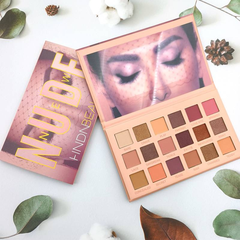 Huda 18-Farben-Lidschattenpalette „Desert Rose“, Influencer-Favorit, Nude-Töne mit kleinem Schimmer und großem Glitzer, lang anhaltendes Pigment_voghion.com