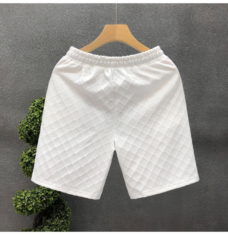 Pantaloncini estivi da uomo – Pantaloncini casual leggeri in poliestere da 5 pollici per spiaggia e palestra (M-3XL, nero/bianco)_voghion.com
