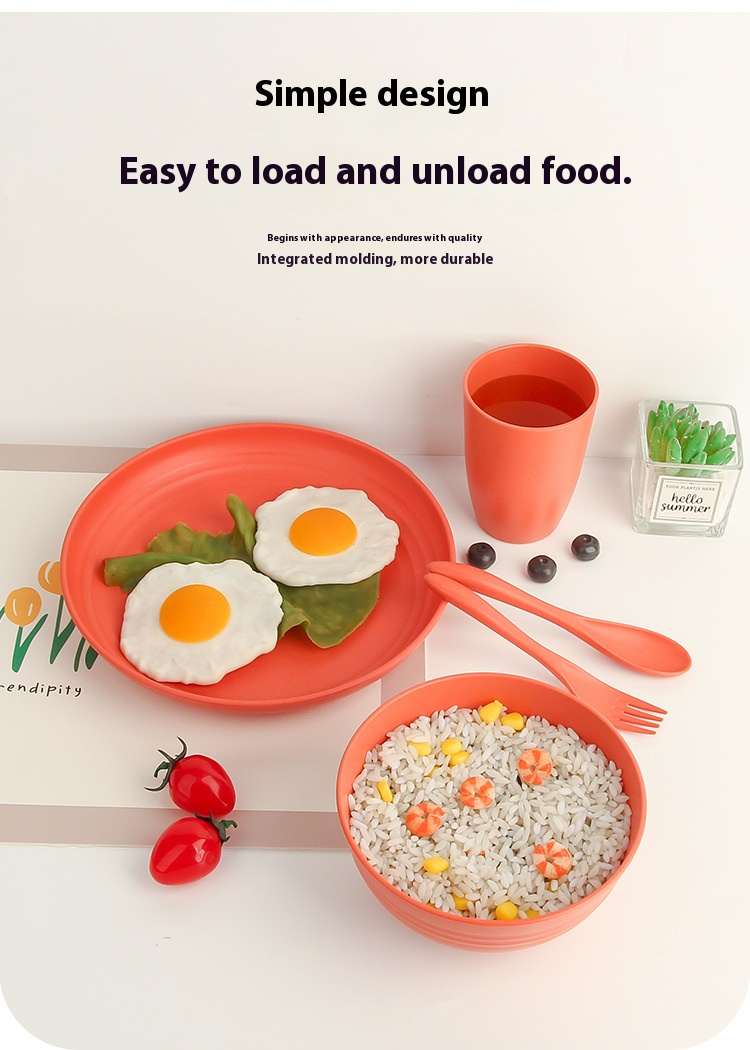 Eco-Friendly Wheat Straw Tableware Set – 20-Piece Modern Minimalist Dishware Kit, Microwave-Safe_voghion.com