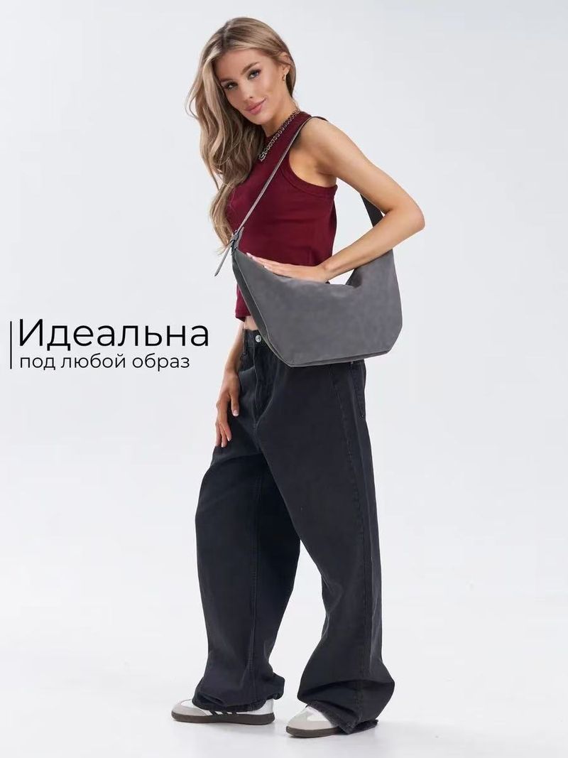 Borsa Hobo vintage di grande capacità, borsa a tracolla Maillard, borsa a tracolla di lusso in morbida pelle PU, borsa da donna semplice, 2025_voghion.com
