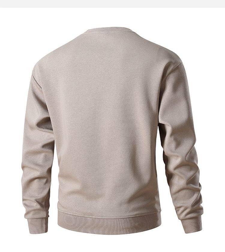 Men's 300GSM Heavyweight Crewneck Sweatshirt – Textured Jacquard & Drop Shoulder (M-XXXXL)_voghion.com