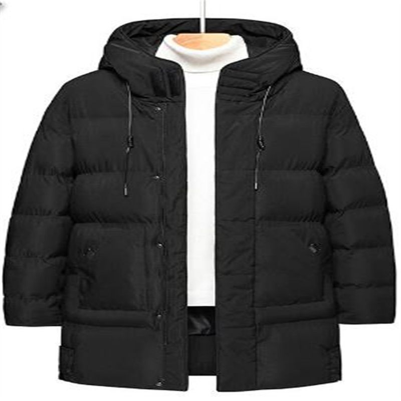 2026 Fashion Wintercoat Men 100% Polyester Pure Color Long Sleeve Casual Thick Warm Zipper Hooded Cotton-Padded Jacket M-8XL_voghion.com