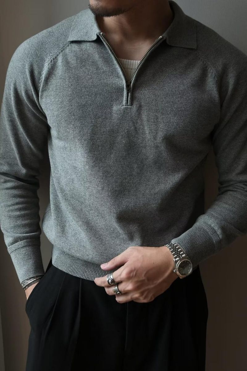 Men's Oversized Knit Sweater – Korean & Japanese Inspired Loose Fit Winter Pullover (White/Grey/Black, M-3XL)_voghion.com