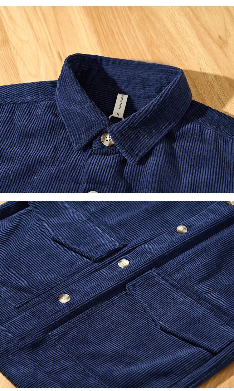 "Herren-Cordhemdjacke – 100 % Baumwolle, übergroß, lässig, zum Knöpfen, mit Brusttaschen (Weiß/Marineblau/Kamel, M-XXXL)"_voghion.com