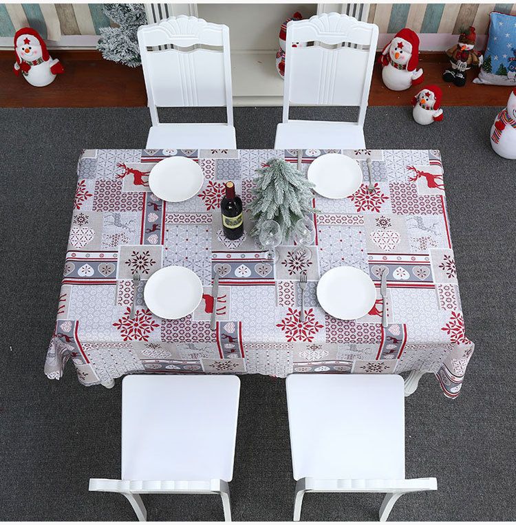 Nouvelles décorations de Noël, nappe en tissu polyester, décoration de la maison, drapeau de table, set de table, mobilier de restaurant_voghion.com