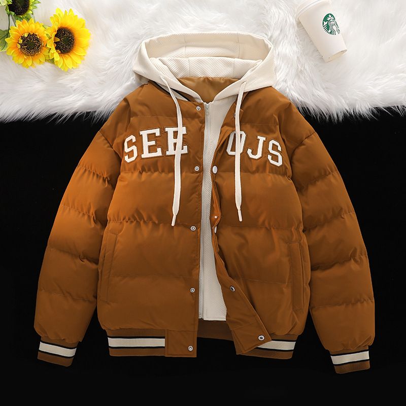 Giacca Yurong da uomo 2024, due pezzi, con cappuccio, in cotone caldo e spesso, cappotto da uomo, moda invernale, nuovo stile_voghion.com