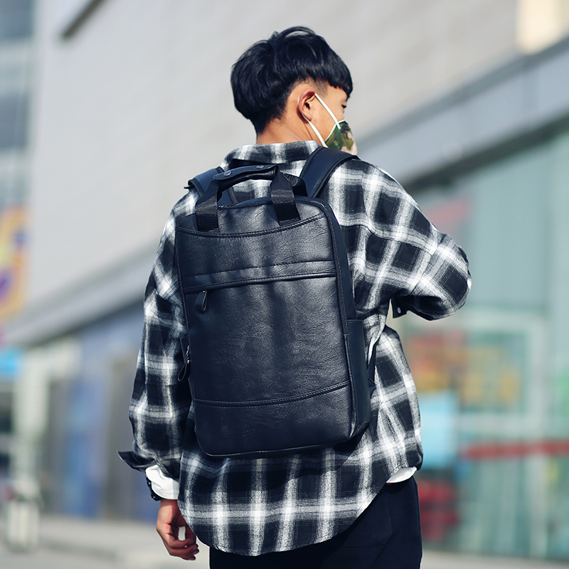 16,5 hüvelykes hátizsák férfi hátizsák PU bőr táska nagy laptop hátizsák férfi mochilas alkalmi iskolatáska tinédzsereknek_voghion.com