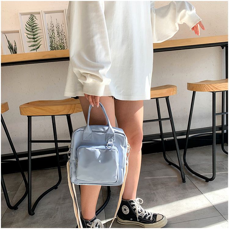 Japanese Style Cute Women's Bag Two-dimensional Doll Transparent Pain Large Capacity Canvas Bag 2021 New Girl Heart Crossbody Bag_voghion.com