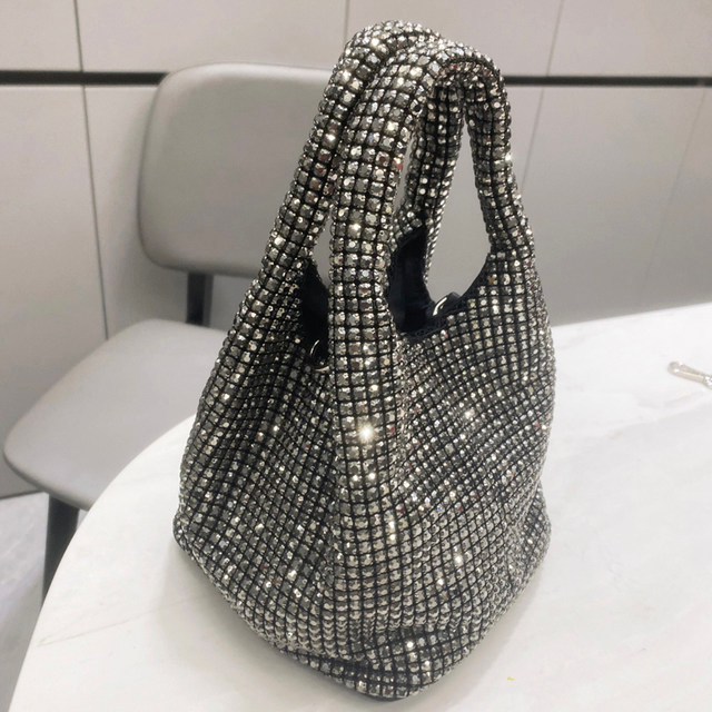 Sac à main d'embrayage en cristal brillant seau sac à bandoulière strass sacs à main et sacs à main de luxe Designer pochette de soirée sac à main_voghion.com