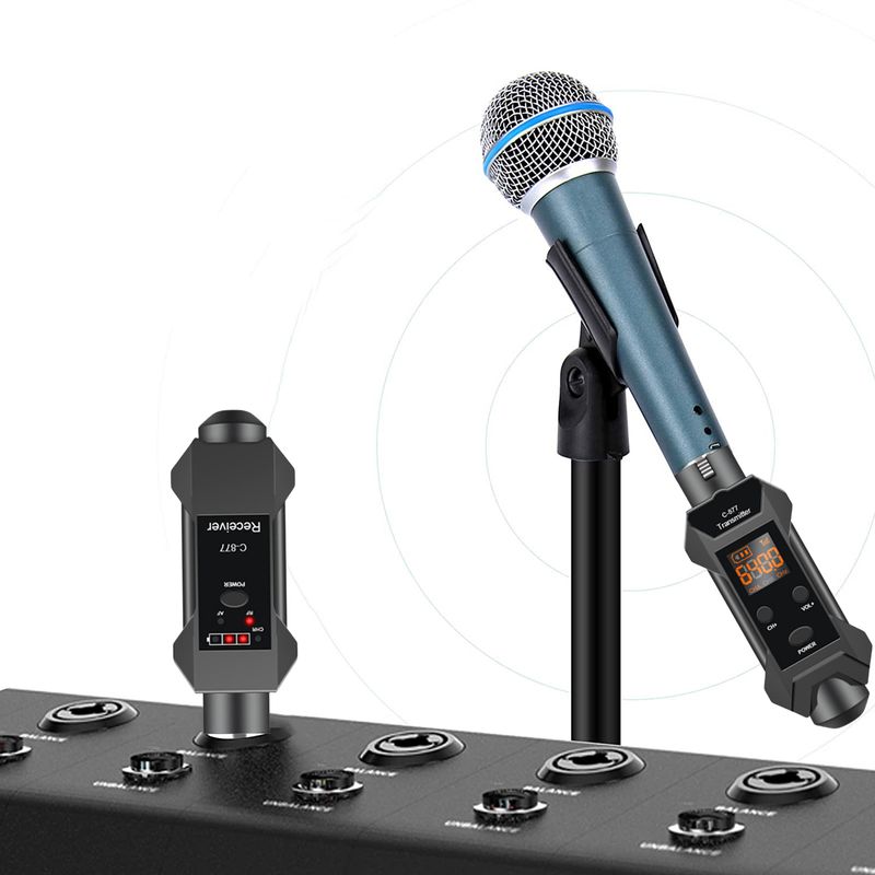 Mikrofon-Funksystem, Mikrofon-Funksendersystem, wiederaufladbares 2,4-GHz-Funk-Audioübertragungssystem für Gitarre_voghion.com