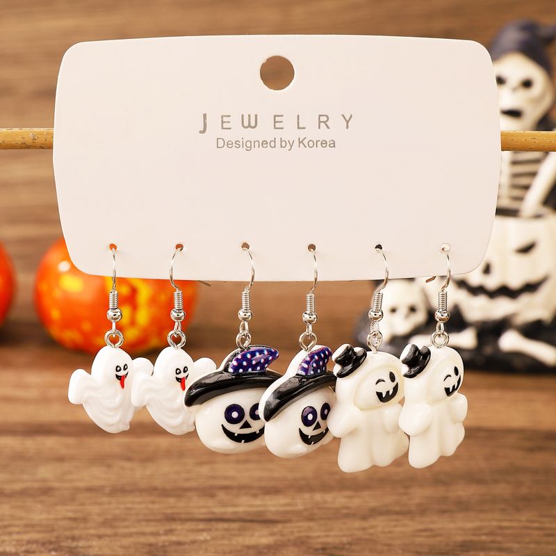 Accessori divertenti per feste Zucca Fantasma Pipistrello Castello oscuro Orecchini di Halloween Set_voghion.com