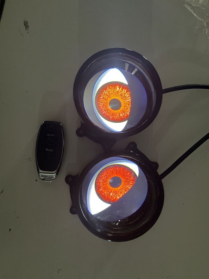 Luci diurne per auto, fari a LED Devil Eye da 3 pollici con telecomando, accessori per conversione retrofit Volta 12V K_voghion.com