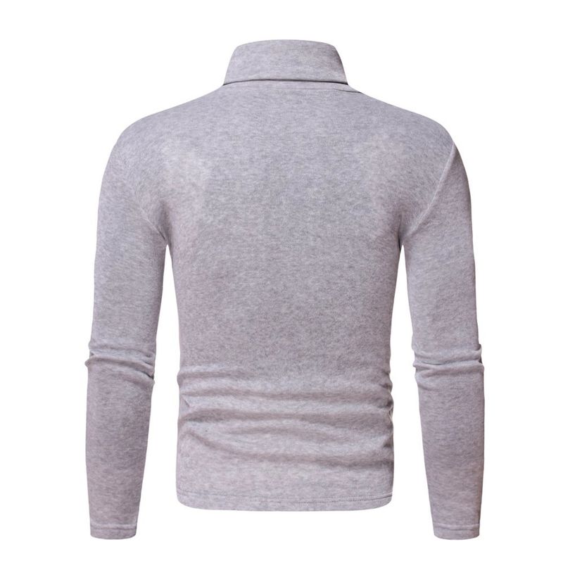 Herrenbekleidung, Fleece-Langarm-T-Shirt, Slim Fit, hoher Halsausschnitt, Thermo-Basisschicht (Weiß, Schwarz, Marineblau, Weinrot, Dunkelgrün, Hellgrau, Dunkelblau)_voghion.com