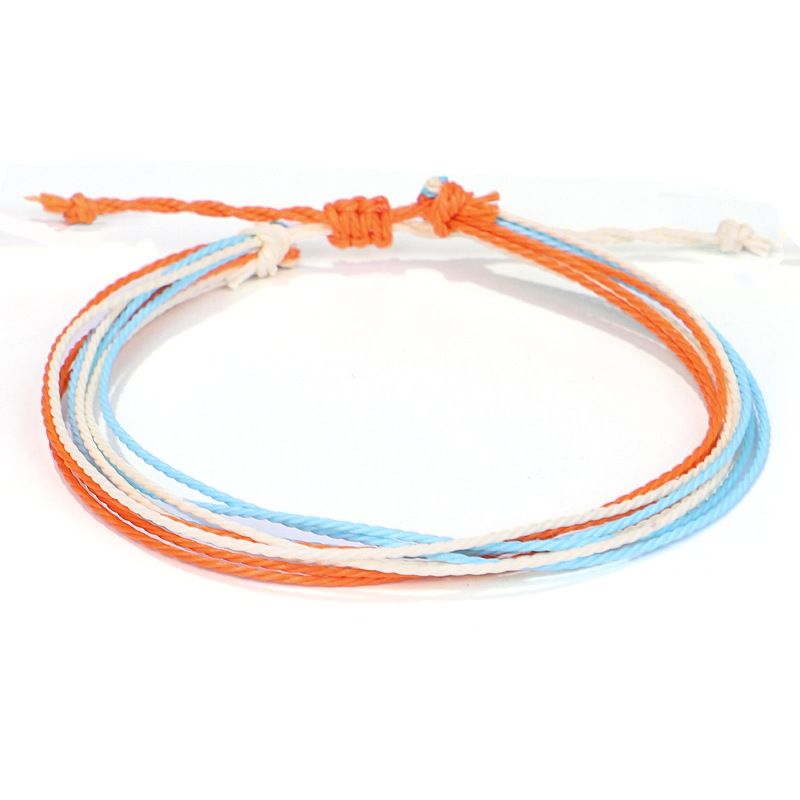 New Bohemian Vacation Style Colorful Wax Thread Handmade Woven Anklet_voghion.com