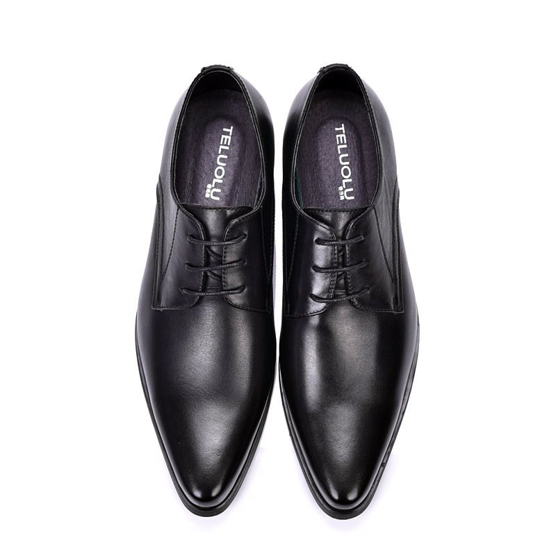 Scarpe da sposa da uomo in vera pelle con lacci, stile coreano, versatili, formali, da lavoro, in taglie limitate, da uomo, britanniche, a punta_voghion.com