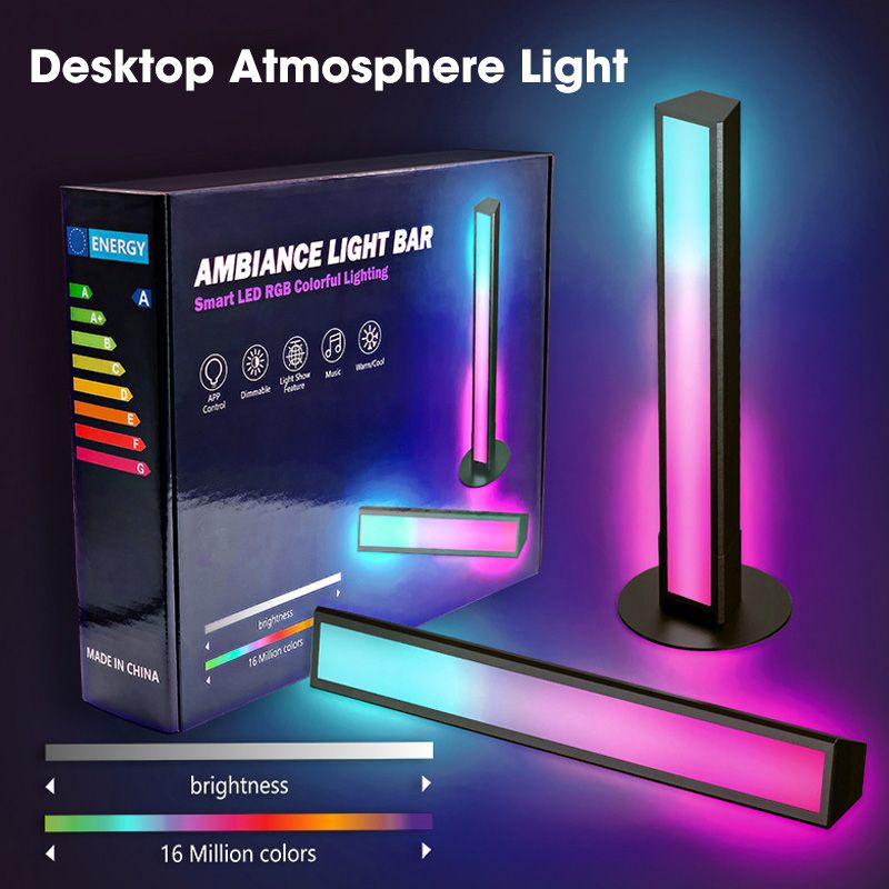 Smart LED-lyslist RGBIC-scene Musikkmodus APP-kontroll Nattlys Spillrom PC TV Stue Direktesending Atmosfærelys_voghion.com