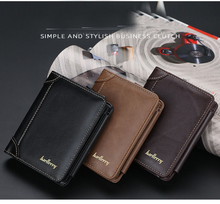 Baellerry Brieftasche Herren Kurze europäische und amerikanische Multi-Karten-Position Trifold Zipper Zero Wallet Mode dünne Kartentasche Männer_voghion.com