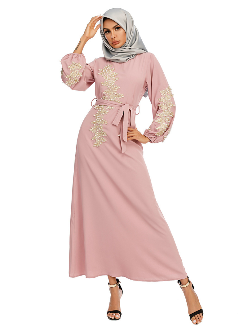Vestido de túnica musulmana para mujer, vestido de oración Hui de manga larga de gran tamaño, ropa de mujer de túnica de Dubai_voghion.com