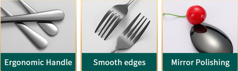 Knife, fork, and spoon stainless steel tableware set of 24 pieces, four person tableware, steak, knife, fork, and spoon_voghion.com