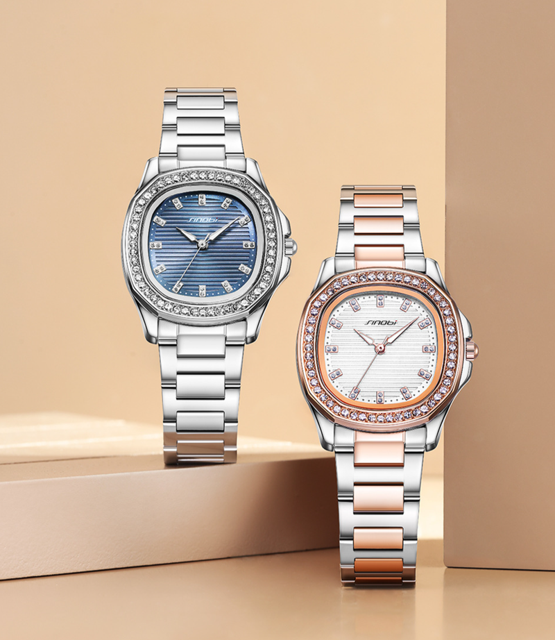 Sinobi women's watch women's high-looking Nautilus diamond square watch retro luminous steel band cross-border watch women_voghion.com