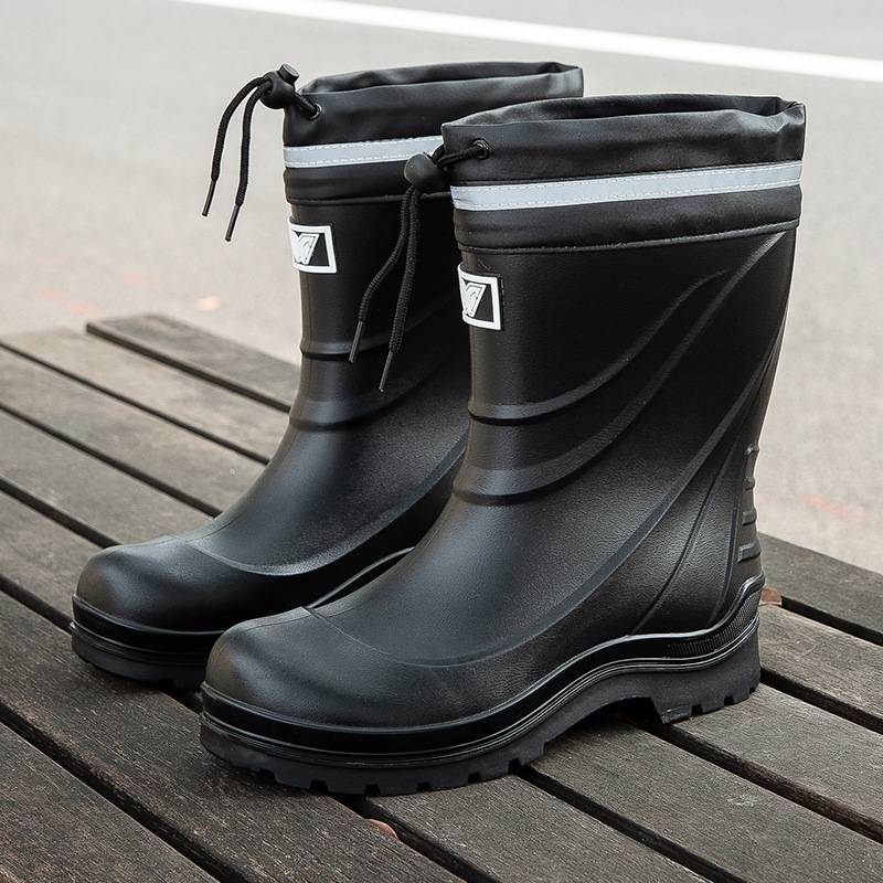 Pantofi de ploaie pentru bărbați, cizme impermeabile, cizme de ploaie antiderapante, cizme de ploaie medie, pantofi de cauciuc la modă, casual, alunecare_voghion.com