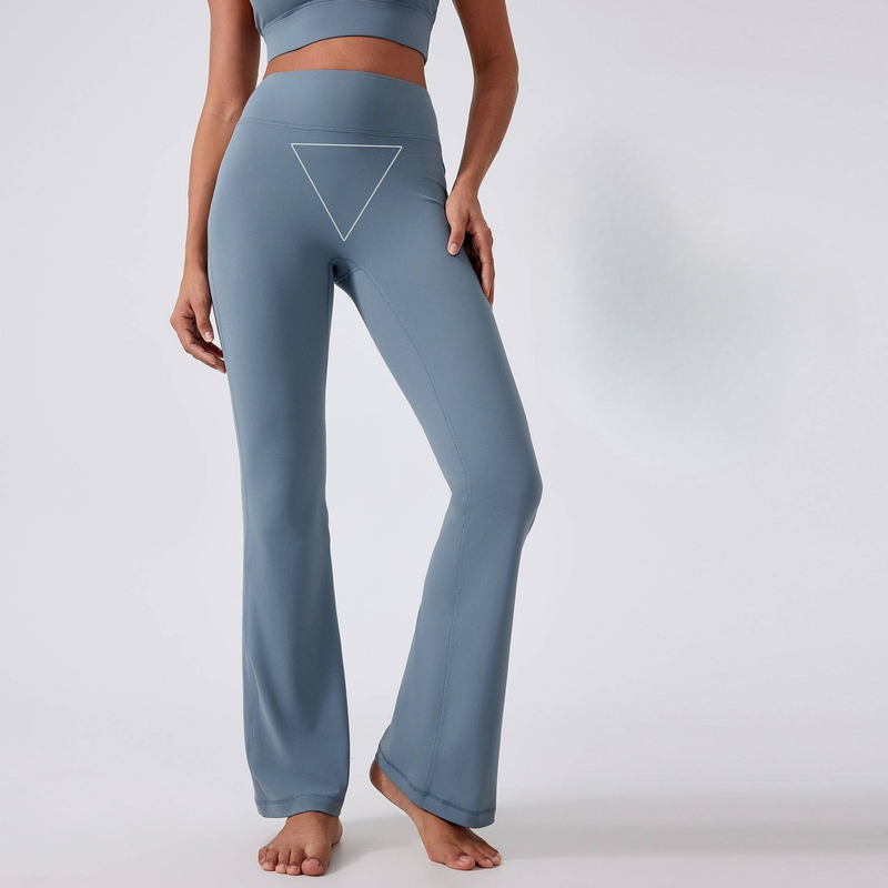 Damenbekleidung Yogahose mit hoher Taille und Hüftlifting, keine peinlichen Linien, Sporthose mit weitem Bein, hautfarben, Stretch-Fitness-Yoga-Kleidung_voghion.com