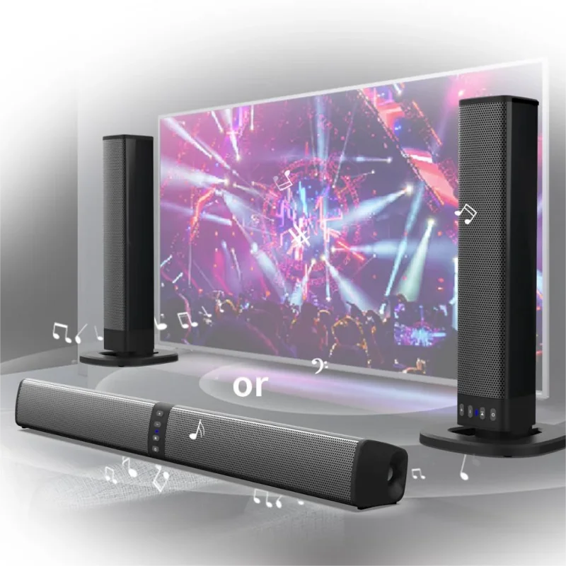Leistungsstarke Soundbar Sound Radio Blaster Bar Audio TV PC Computer Subwoofer Drahtloser Heimkino-Lautsprecher_voghion.com