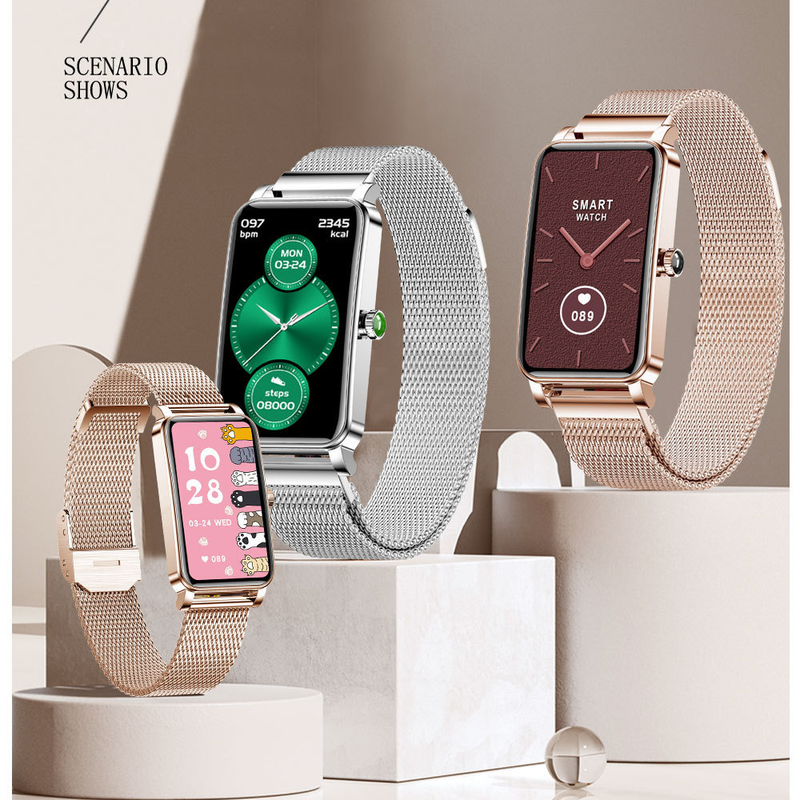 Smartwatch voor dames Hartslag Bloeddruk Fysiologische menstruatieherinnering Multi-modus wijzerplaat Kan worden vervangen Smartwatch_voghion.com