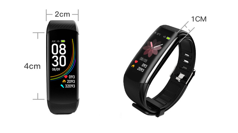 Huaqiangbei Black Technology C6T brățară inteligentă pentru monitorizarea tensiunii arteriale, alarmă de temperatură, brățară electronică en-gros_voghion.com