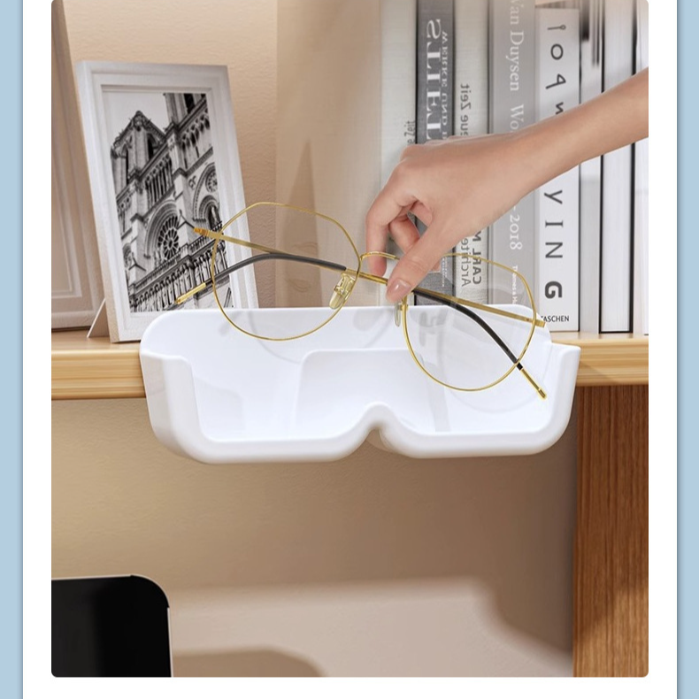 Portaoggetti per occhiali Punch Free, portaoggetti da parete resistente alla pressione, portaoggetti da comodino per bagno, espositore per occhiali, armadio, scatola portaoggetti per occhiali_voghion.com