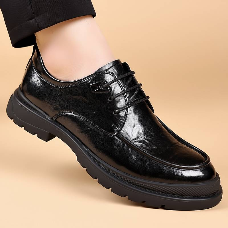 Modische Herrenschuhe im britischen Stil, schwarz, für formelle Anlässe, Derby-Schuhe aus Leder mit Schnürung, britisches braunes Bankettkleid, Hochzeitsschuhe_voghion.com